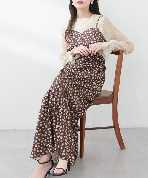natural couture(ナチュラルクチュール)の「【WEB限定】フロント釦切替キャミワンピース(ワンピース・レディース・サックスブルー/アイボリー/ブラック/ブラウン・FREE)」の16枚目の写真