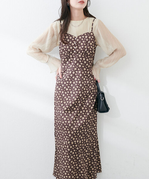 natural couture(ナチュラルクチュール)の「【WEB限定】フロント釦切替キャミワンピース(ワンピース・レディース・サックスブルー/アイボリー/ブラック/ブラウン・FREE)」の15枚目の写真
