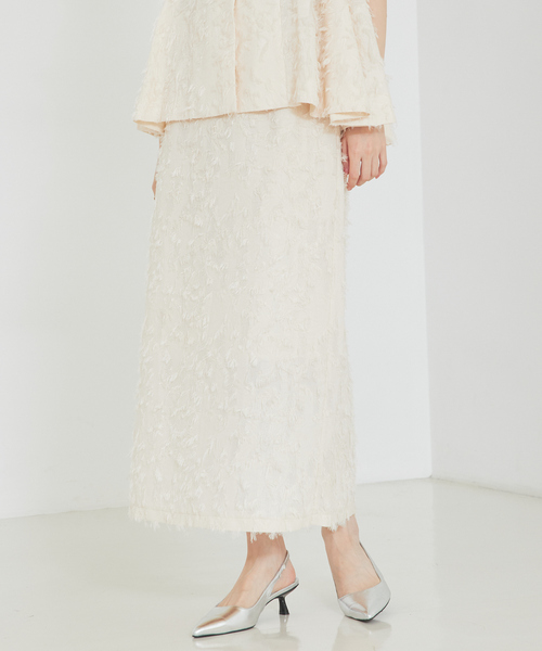 SELFIST(セルフィスト)の「【セットアップ対応】ウエスト切替ジャガードロングスカート 秋服 ハイウエスト オケージョン オールシーズン(スカート・レディース・ブラック/アイボリー・38/36)」の2枚目の写真
