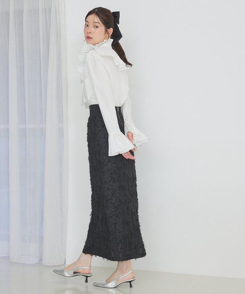 SELFIST(セルフィスト)の「【セットアップ対応】ウエスト切替ジャガードロングスカート 秋服 ハイウエスト オケージョン オールシーズン(スカート・レディース・ブラック/アイボリー・38/36)」の17枚目の写真
