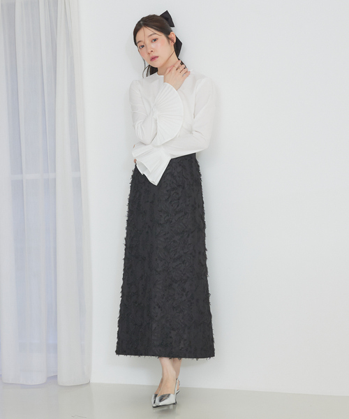 SELFIST(セルフィスト)の「【セットアップ対応】ウエスト切替ジャガードロングスカート 秋服 ハイウエスト オケージョン オールシーズン(スカート・レディース・ブラック/アイボリー・38/36)」の19枚目の写真