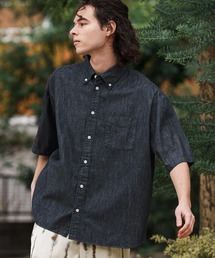 ブラウス シャツ 「ZOZOTOWN限定」LHP×彩雪/Over size DENIM short sleeve shirt(UNISEX)/lhpa L.H.P ブラウス シャツ 「ZOZOTOWN限定」LHP×彩雪/Over size