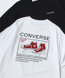 CONVERSE/コンバース オーバーサイズ オールスター スニーカー バックプリントサガラ刺繍 ロゴ ワンポイント刺繍 半袖Tシャツ/レディース メンズ