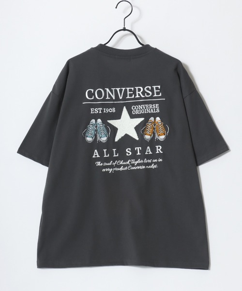 CONVERSE(コンバース)の「CONVERSE/コンバース オーバーサイズ オールスター スニーカー バックプリントサガラ刺繍 ロゴ ワンポイント刺繍 半袖Tシャツ/レディース メンズ(Tシャツ/カットソー・レディース・ブラック/オートミール/スミクロ/ピンク/ホワイト/ホワイト系その他・M/L/LL)」の22枚目の写真