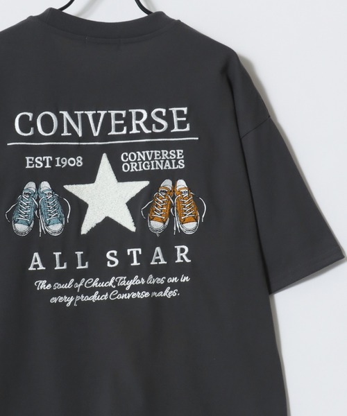 CONVERSE(コンバース)の「CONVERSE/コンバース オーバーサイズ オールスター スニーカー バックプリントサガラ刺繍 ロゴ ワンポイント刺繍 半袖Tシャツ/レディース メンズ(Tシャツ/カットソー・レディース・ブラック/オートミール/スミクロ/ピンク/ホワイト/ホワイト系その他・M/L/LL)」の10枚目の写真