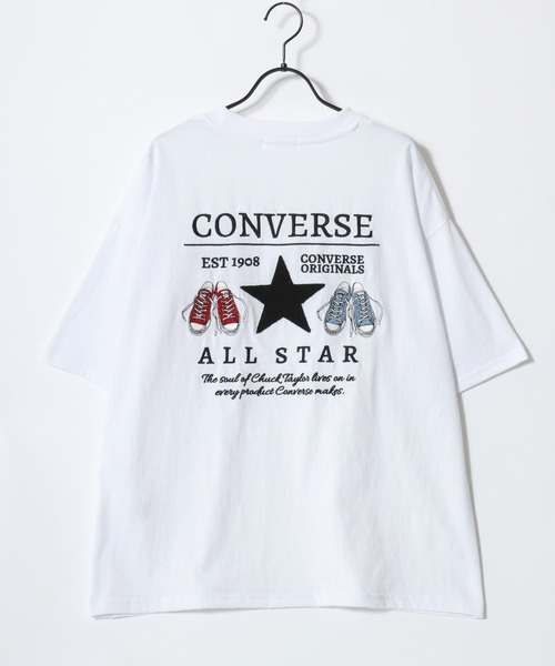 CONVERSE(コンバース)の「CONVERSE/コンバース オーバーサイズ オールスター スニーカー バックプリントサガラ刺繍 ロゴ ワンポイント刺繍 半袖Tシャツ/レディース メンズ(Tシャツ/カットソー・レディース・ブラック/オートミール/スミクロ/ピンク/ホワイト/ホワイト系その他・M/L/LL)」の20枚目の写真