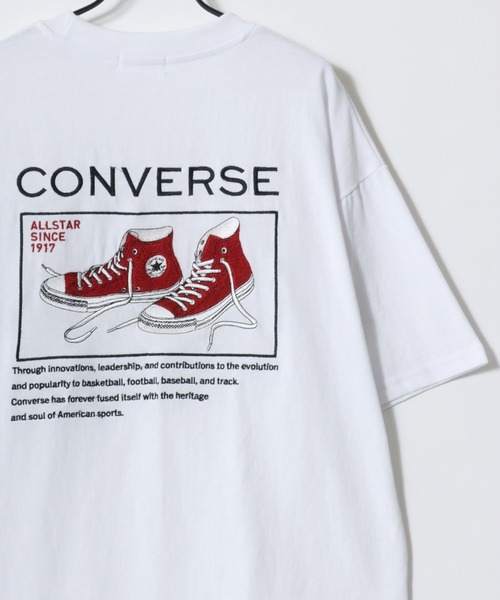 CONVERSE(コンバース)の「CONVERSE/コンバース オーバーサイズ オールスター スニーカー バックプリントサガラ刺繍 ロゴ ワンポイント刺繍 半袖Tシャツ/レディース メンズ(Tシャツ/カットソー・レディース・ブラック/オートミール/スミクロ/ピンク/ホワイト/ホワイト系その他・M/L/LL)」の12枚目の写真