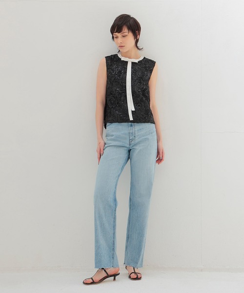 BAUM UND PFERDGARTEN(バウムウンドヘルガーデン)の「BAUM UND PFERDGARTEN / MEGAN Roses and Sequins(スパンコールスリーブレスブラウス 24018)(シャツ/ブラウス・レディース・ブラック・36)」の9枚目の写真