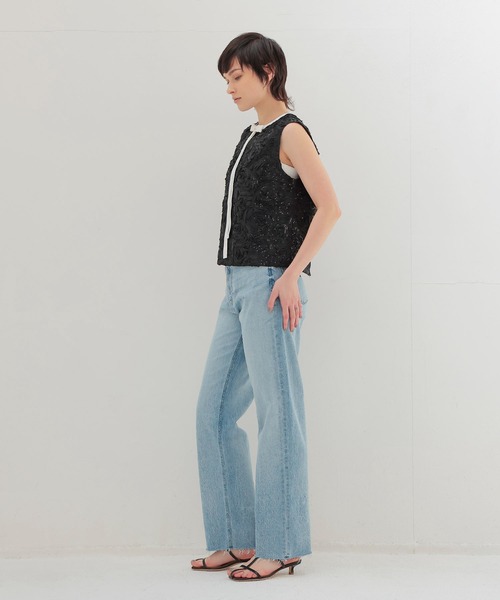 BAUM UND PFERDGARTEN(バウムウンドヘルガーデン)の「BAUM UND PFERDGARTEN / MEGAN Roses and Sequins(スパンコールスリーブレスブラウス 24018)(シャツ/ブラウス・レディース・ブラック・36)」の8枚目の写真