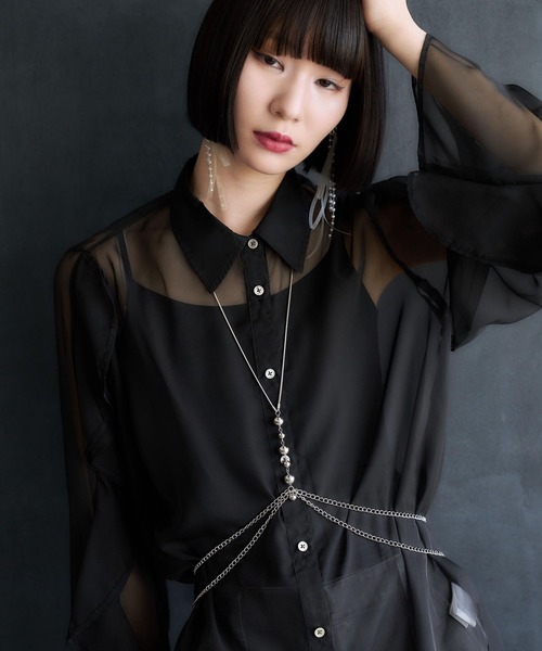 HARE（ハレ）の「モチーフハーネスネックレス(HARE)（サスペンダー・レディース・ホワイト/シルバー・FREE）」の11枚目の写真