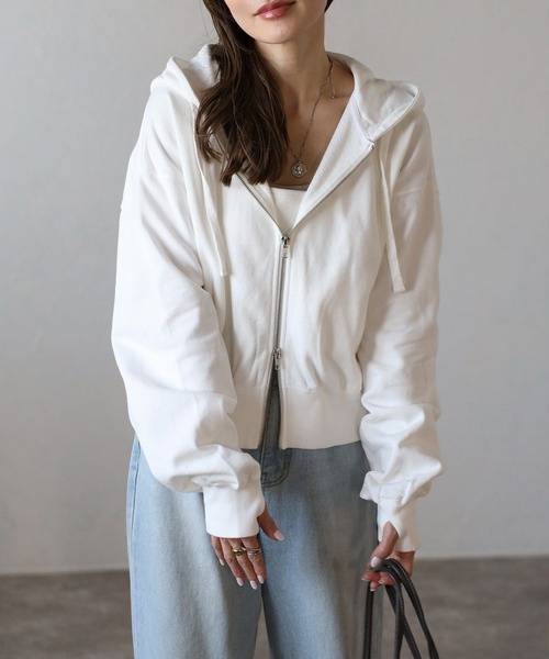 ダブルジップピグメントパーカー（パーカー）｜Bonjour Sagan