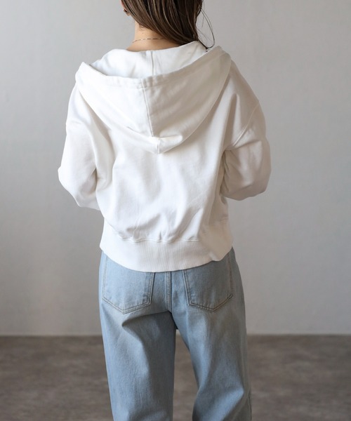 Bonjour Sagan(ボンジュールサガン)の「ダブルジップピグメントパーカー(パーカー・レディース・オフホワイト/グレー/チャコールグレー/ベージュ系その他・FREE)」の7枚目の写真