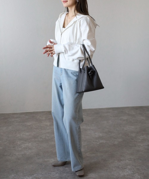 Bonjour Sagan(ボンジュールサガン)の「ダブルジップピグメントパーカー(パーカー・レディース・オフホワイト/グレー/チャコールグレー/ベージュ系その他・FREE)」の9枚目の写真