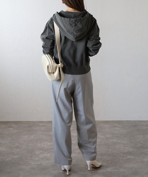 Bonjour Sagan(ボンジュールサガン)の「ダブルジップピグメントパーカー(パーカー・レディース・オフホワイト/グレー/チャコールグレー/ベージュ系その他・FREE)」の19枚目の写真