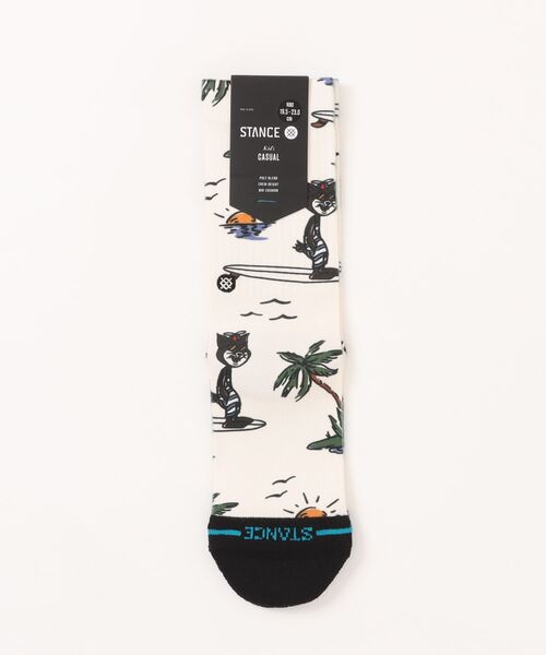 STANCE(スタンス)の「STANCE/スタンス キッズ ソックス 靴下 KIDS KOOL KATS CREW K556A25KKC#CVS(ソックス/靴下・キッズ・ホワイト×ブラック・L)」の1枚目の写真