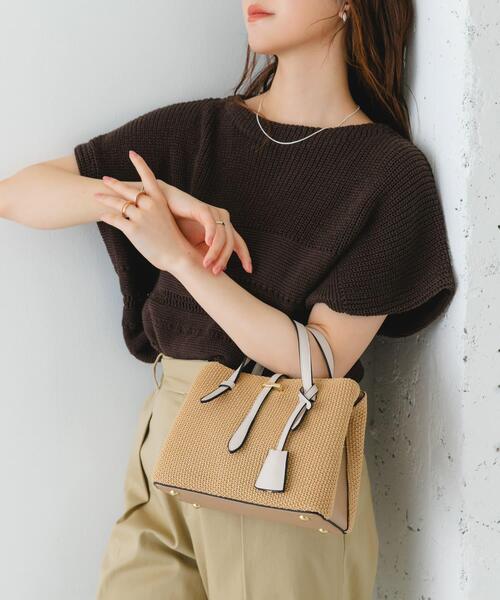 RODE SKO（ロデスコ）の「チャーム付メッシュミニバッグ（トートバッグ・レディース・ブラック/アイボリー/ベージュ・ONE）」の12枚目の写真