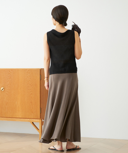 plage(プラージュ)の「《追加》Washable Fibril ロングスカート(スカート・レディース・チャコールグレー/チョコ・38/34/36)」の5枚目の写真