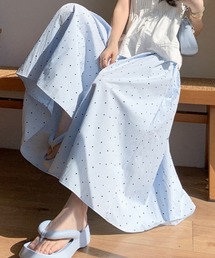 水玉柄シワ感ワイドクロップドパンツ 3色展開