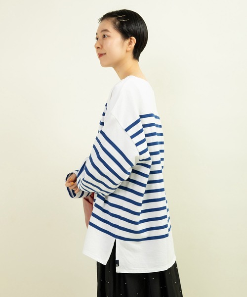 My Fav. CHILD WOMAN（マイファブチャイルドウーマン）の「ラッセルパネルボーダー BIGプルオーバー（Tシャツ/カットソー・レディース・ブルー・FREE）」の3枚目の写真