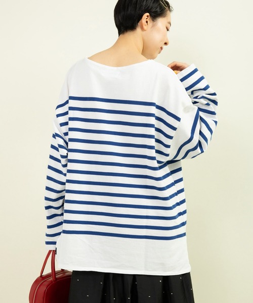 My Fav. CHILD WOMAN（マイファブチャイルドウーマン）の「ラッセルパネルボーダー BIGプルオーバー（Tシャツ/カットソー・レディース・ブルー・FREE）」の2枚目の写真