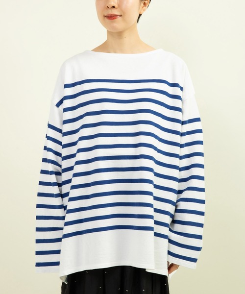 My Fav. CHILD WOMAN（マイファブチャイルドウーマン）の「ラッセルパネルボーダー BIGプルオーバー（Tシャツ/カットソー・レディース・ブルー・FREE）」の13枚目の写真