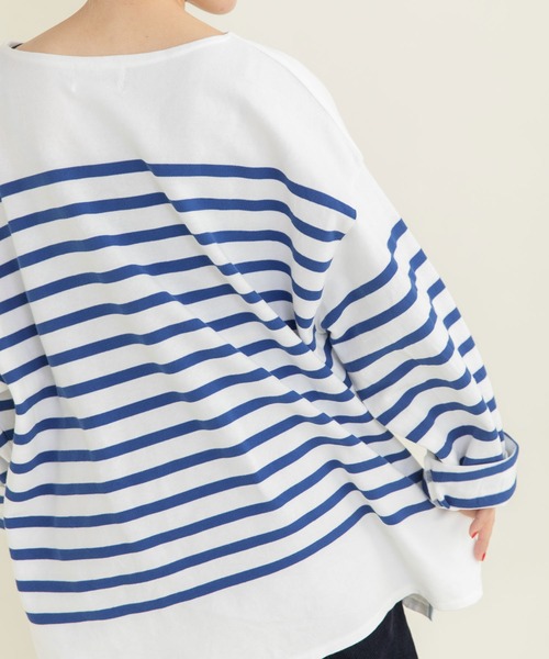 My Fav. CHILD WOMAN（マイファブチャイルドウーマン）の「ラッセルパネルボーダー BIGプルオーバー（Tシャツ/カットソー・レディース・ブルー・FREE）」の19枚目の写真