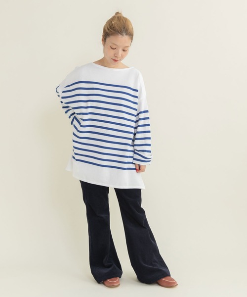 My Fav. CHILD WOMAN（マイファブチャイルドウーマン）の「ラッセルパネルボーダー BIGプルオーバー（Tシャツ/カットソー・レディース・ブルー・FREE）」の20枚目の写真