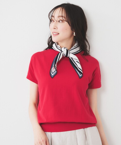チューリップニットアンサンブル♡限定カラーピンク　今夜限りお値下げ❣️ Pierrot ニット セーター シルクタッチウォッシャブルリブニット