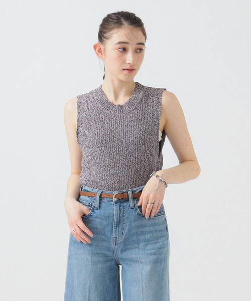 B:MING by BEAMS（ビーミングバイビームス）の「ノースリーブ ミックス ニット（ニット/セーター・レディース・レッド系その他4/サックスブルー/ブラック・ONE SIZE）」の3枚目の写真