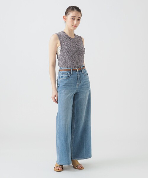 B:MING by BEAMS（ビーミングバイビームス）の「ノースリーブ ミックス ニット（ニット/セーター・レディース・レッド系その他4/サックスブルー/ブラック・ONE SIZE）」の4枚目の写真