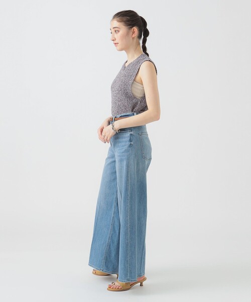 B:MING by BEAMS（ビーミングバイビームス）の「ノースリーブ ミックス ニット（ニット/セーター・レディース・レッド系その他4/サックスブルー/ブラック・ONE SIZE）」の5枚目の写真