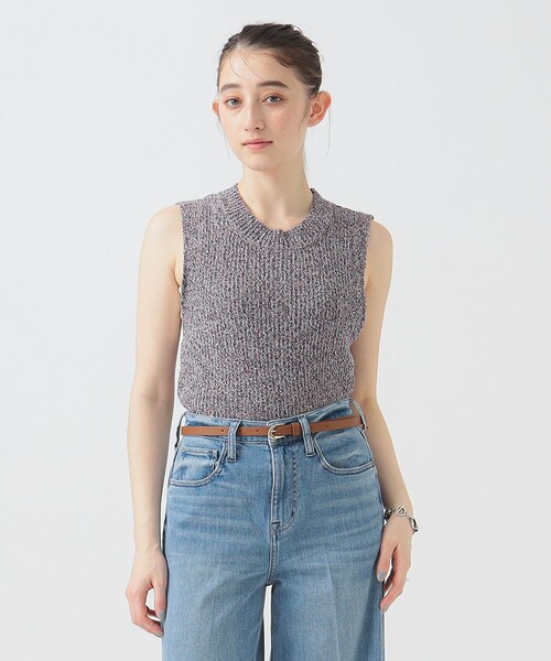 B:MING by BEAMS（ビーミングバイビームス）の「ノースリーブ ミックス ニット（ニット/セーター・レディース・レッド系その他4/サックスブルー/ブラック・ONE SIZE）」の7枚目の写真