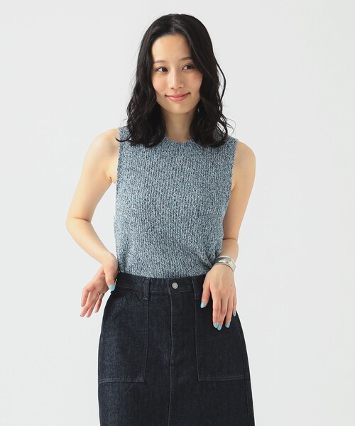 B:MING by BEAMS（ビーミングバイビームス）の「ノースリーブ ミックス ニット（ニット/セーター・レディース・レッド系その他4/サックスブルー/ブラック・ONE SIZE）」の14枚目の写真