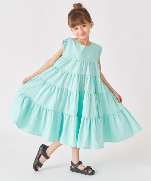 ever closet（エバークローゼット）の「ティアードワンピース（ワンピース・キッズ・ラベンダー/ミント/ピンク・90cm/110cm/100cm/120cm/130cm/140cm）」の2枚目の写真
