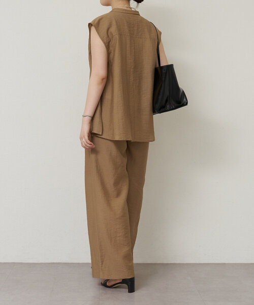 LIVETART(リヴェタート)の「ダブルタックパンツ(その他パンツ・レディース・キャメル/ブラック・FREE)」の3枚目の写真