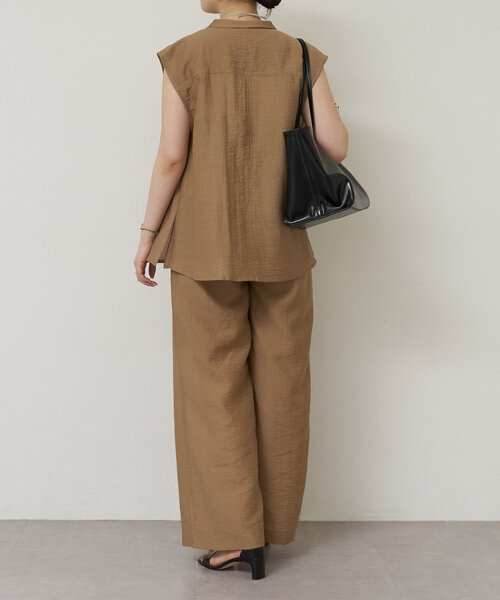 LIVETART(リヴェタート)の「ダブルタックパンツ(その他パンツ・レディース・キャメル/ブラック・FREE)」の4枚目の写真