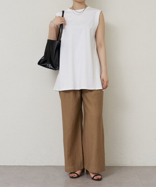 LIVETART(リヴェタート)の「ダブルタックパンツ(その他パンツ・レディース・キャメル/ブラック・FREE)」の5枚目の写真