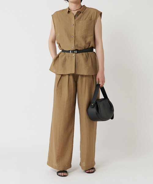 LIVETART(リヴェタート)の「ダブルタックパンツ(その他パンツ・レディース・キャメル/ブラック・FREE)」の13枚目の写真