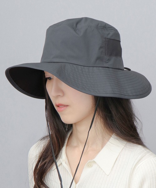A.M.S.(エーエムエス)の「遮光率・UVカット率100% 体感-17℃ 撥水ナイロン つば広 アドベンチャー 日傘ハット(ハット・メンズ・グレー/アイボリー/ブラック・FREE)」の3枚目の写真