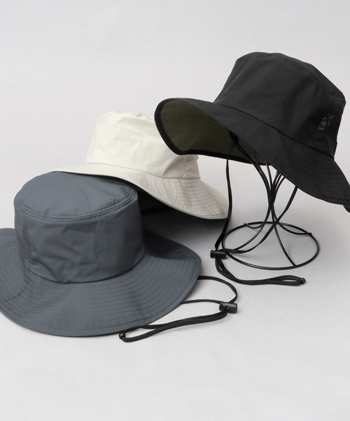 A.M.S.(エーエムエス)の「遮光率・UVカット率100% 体感-17℃ 撥水ナイロン つば広 アドベンチャー 日傘ハット(ハット・メンズ・グレー/アイボリー/ブラック・FREE)」の8枚目の写真