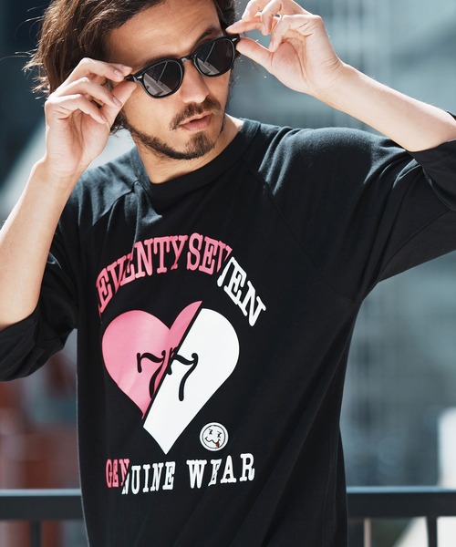 グラスハート　Ｔシャツ他　エキストラ GRANCY】Damage HeartEmbroidery Halfsleeve Tee / ダメージ