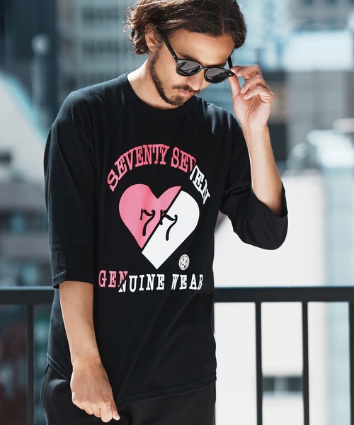 mlt5168-middle onz raglan 3-4 sleeve t-shits (heartGW