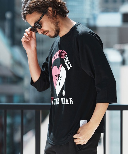 mlt5168-middle onz raglan 3-4 sleeve t-shits (heartGW