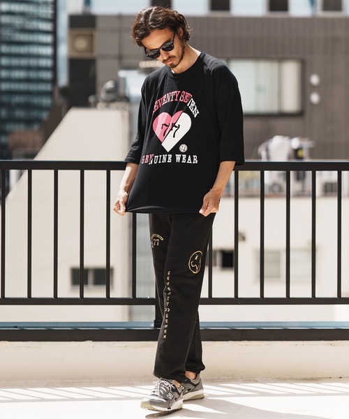 ナナリ―♪☆ mlt5168-middle onz raglan 3-4 sleeve t-shits (heartGW