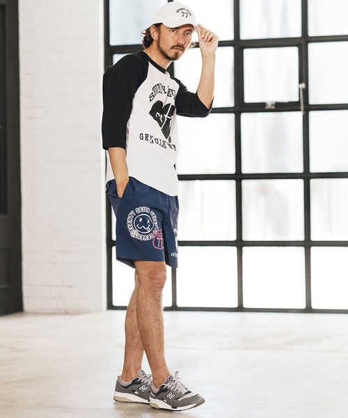 seventy seven(セブンティセブン)の「mlt5168-middle onz raglan 3-4 sleeve t-shits (heartGW) ラグランスリーブTシャツ(Tシャツ/カットソー・メンズ・ホワイト/ホワイト×ブラック/ブラック・S/M/L/XL)」の13枚目の写真