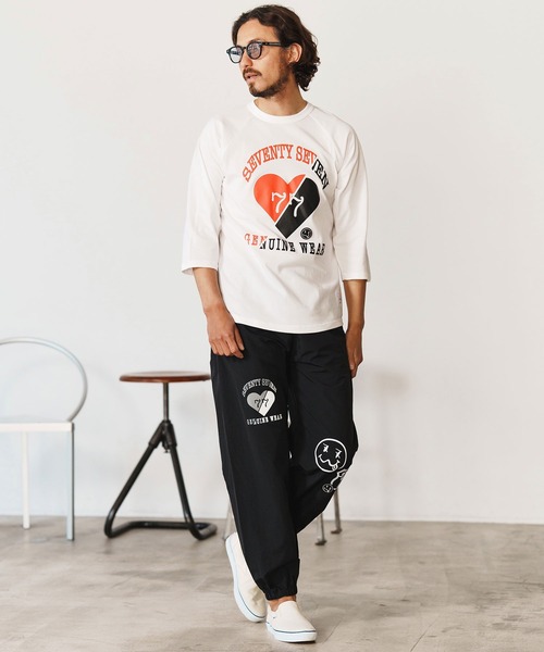 ナナリ―♪☆ mlt5168-middle onz raglan 3-4 sleeve t-shits (heartGW