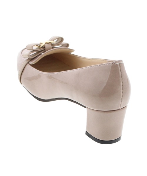 JELLY BEANS（ジェリービーンズ）の「【レイン対応】ダブルリボンレインローファーパンプス【Made in Japan】(325-59112)JELLY BEANS(ジェリービーンズ)（レインシューズ・レディース・ブラック系その他/グレイッシュベージュ・23/23.5/24.5/22.5/24）」の4枚目の写真