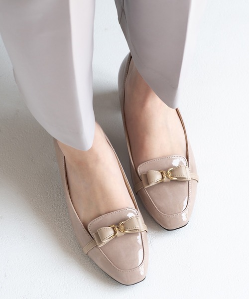 JELLY BEANS（ジェリービーンズ）の「【レイン対応】ダブルリボンレインローファーパンプス【Made in Japan】(325-59112)JELLY BEANS(ジェリービーンズ)（レインシューズ・レディース・ブラック系その他/グレイッシュベージュ・23/23.5/24.5/22.5/24）」の19枚目の写真