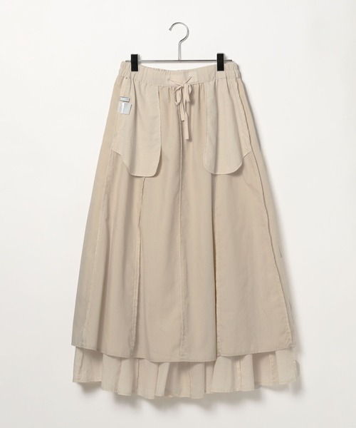 E9302トリココムデギャルソン コットンリネン フレアスカート