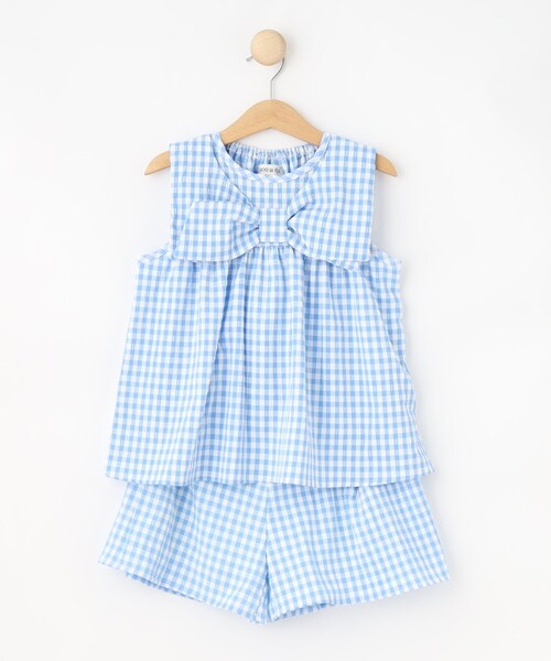SHOO・LA・RUE（シューラルー）の「【100-150cm】着るだけでコーデが決まる ギンガムチェックセットアップ（セットアップ・キッズ・ブラック系1/ブルー系6・11/10/12/15 /13/14）」の3枚目の写真
